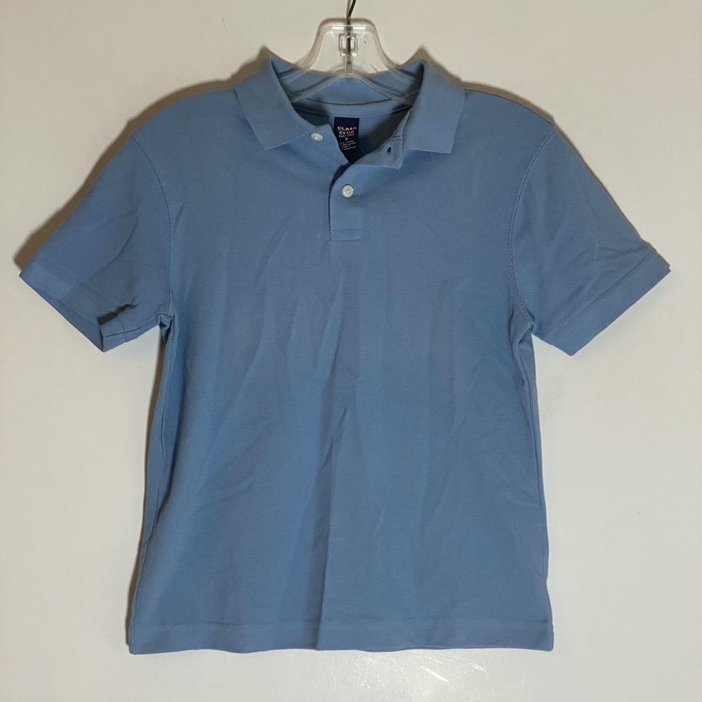 Class Club Polo Top Youth 8 Light Blue Easy Care Cotton Blend Uniform Shirt NEW